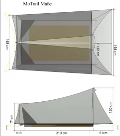 Tarptent MoTrail Mit Front Und Rearpole -Günstiges Camping Geschäft MoTrail masse