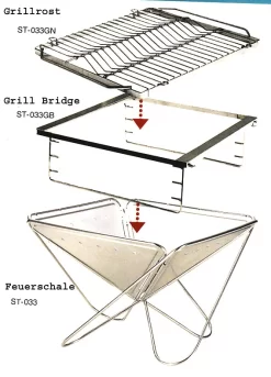 Snowpeak Fireplace Grill Net Pro (L)rev -Günstiges Camping Geschäft ST 033System