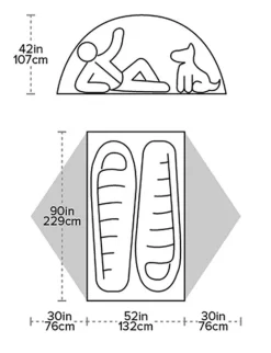 Big Agnes Blacktail 2 -Günstiges Camping Geschäft TBT220 masse